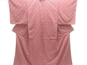 大正ロマン　よろけ縞模様織り出しお召着物